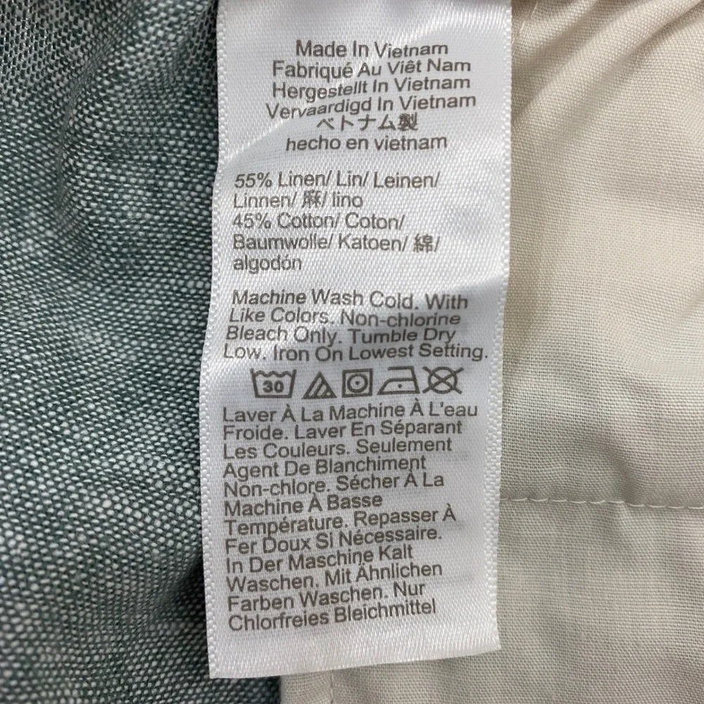 J.Crew Mens XL Green Linen Cotton Blend Drawstring Shorts BG557 NEW